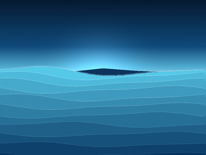 A channel of flowing water
