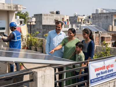Rooftop solar modules on a house at sunset